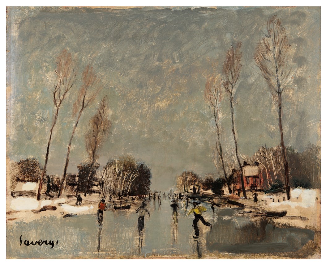 Ice fun (Skaters on the River Lys)